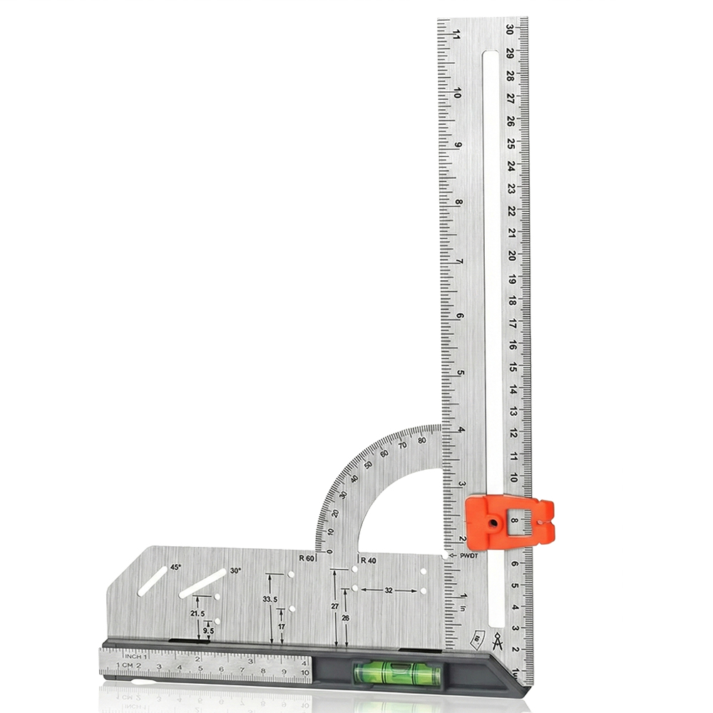 아띠꼴로 목공 연귀자 목공용 눈금자 마킹자 스틸자 삼각자 7인치 직각자 12인치, 1개 18,500원