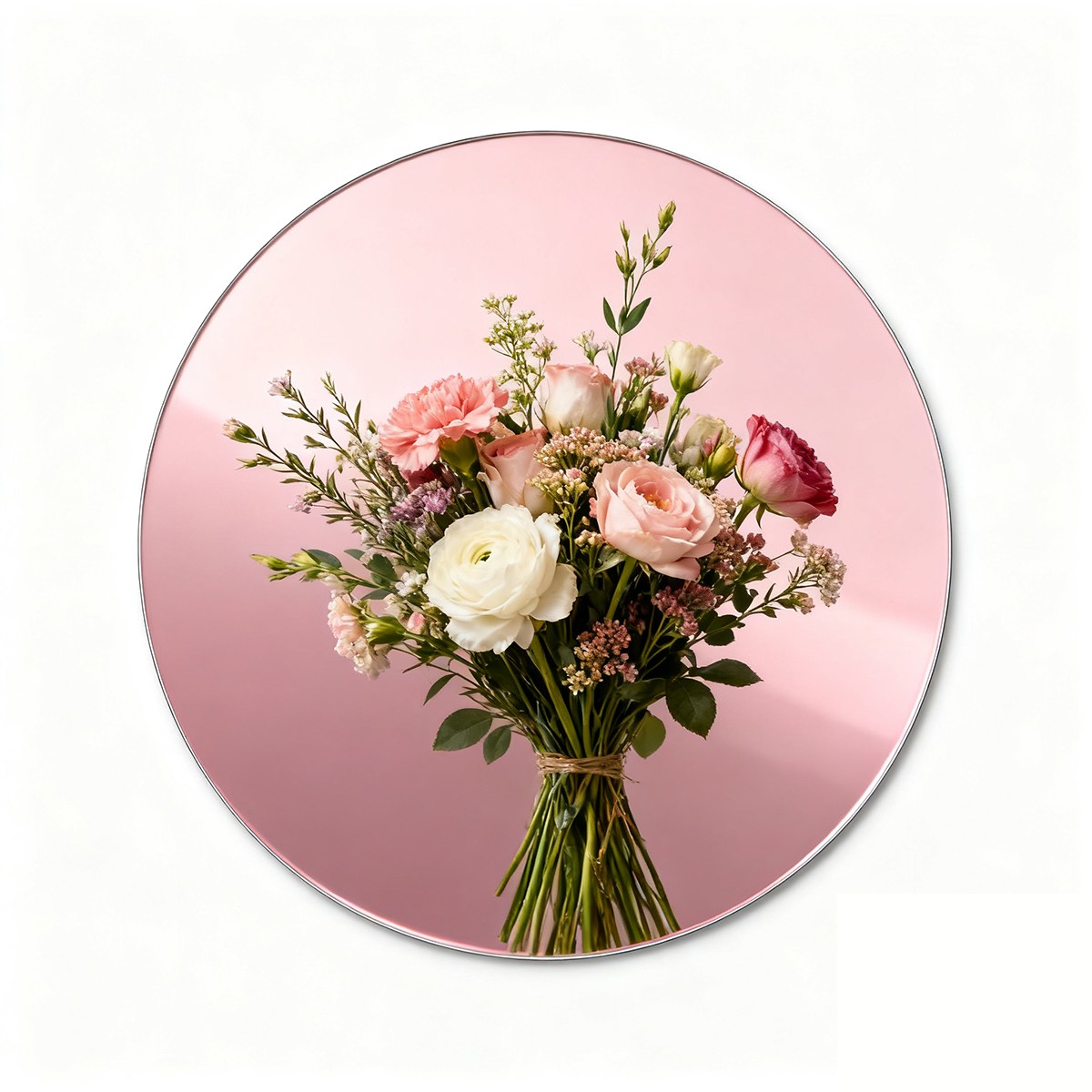 1개 - 20cm 핑크/골드 원형 거울, 테이블 장식용 아크릴 거울, 파티 벽 장식용, 로즈 골드 x 1 6,200원