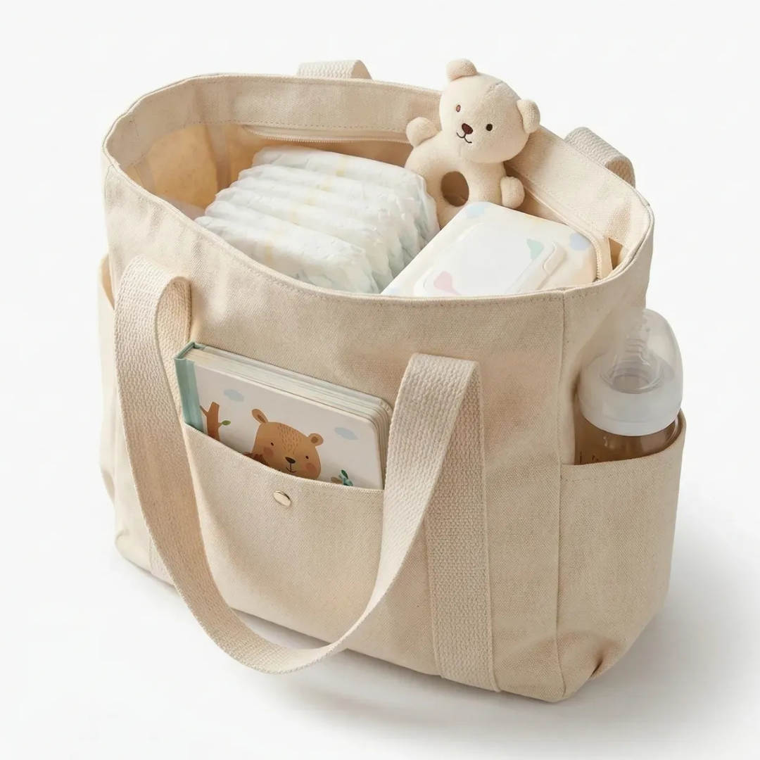 기저귀가방 가벼운 캔버스 아이보리, 아이보리 13,900원