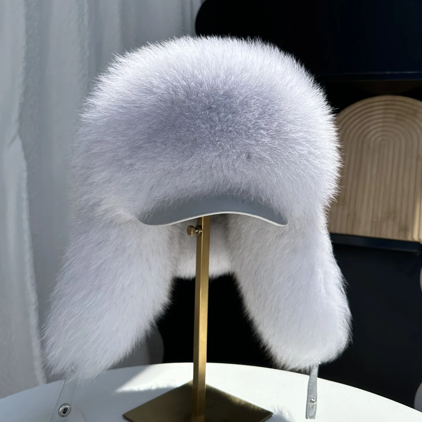 새로운 100%  여우털 귀덮개 모자 남성용 리얼 라쿤퍼 보머 겨울용 따뜻한 양가죽 스노우 64,800원