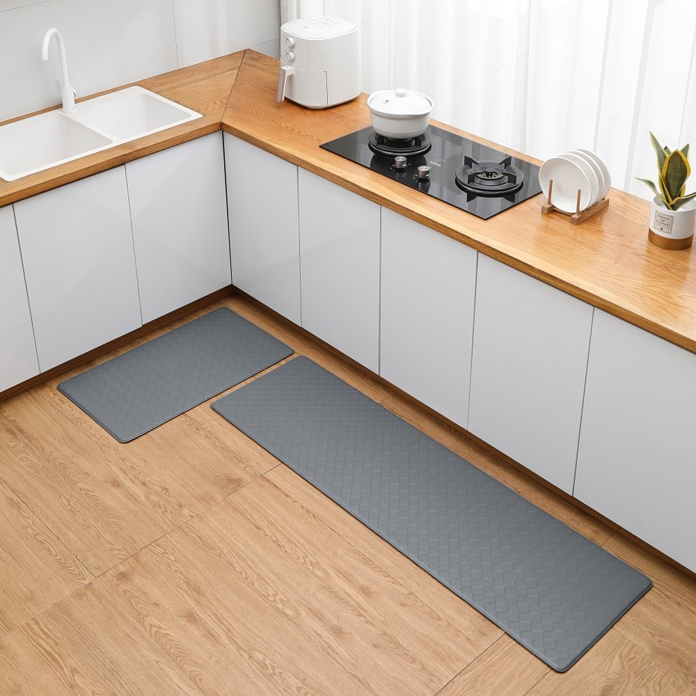 PVC다용도미끄럼방지 발매트 44 x 74 + 44 x 150 조합 세트주방매트 특대형잘라쓰는발편한 매트두툼한 쿠션방수주방매트, 1개, 연회색 43,900원
