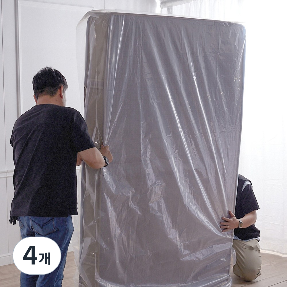 폼폼팩토리 침대 매트리스 포장비닐 대형 이사비닐 두껍고 튼튼한 대용량 봉투비닐, 4개, 투명 29,160원