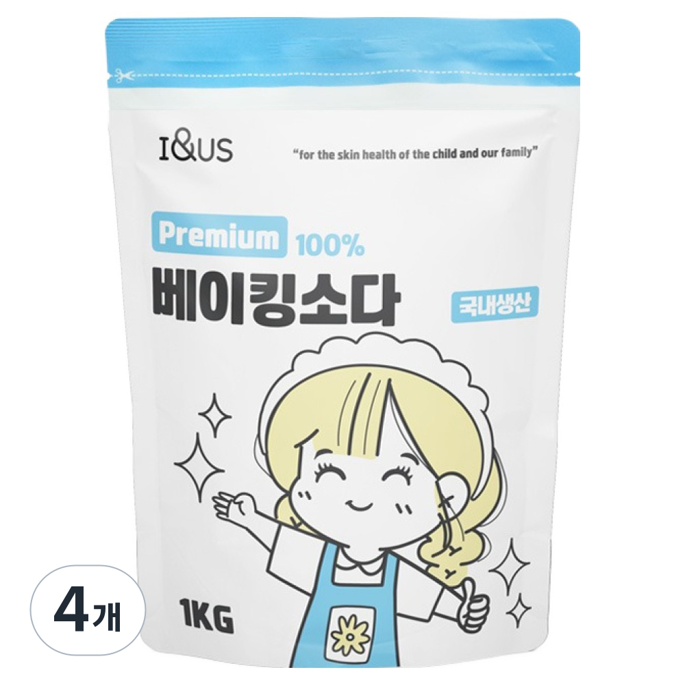 아이앤어스 국내산 프리미엄 베이킹소다, 4개, 1kg 16,800원