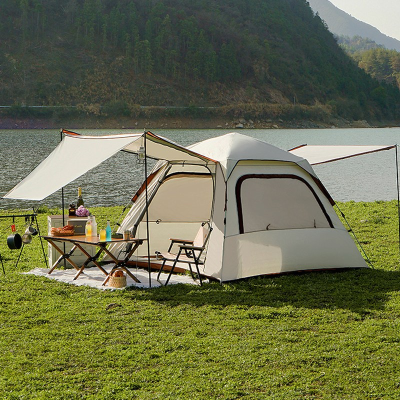 Surkat 원터치 텐트+그늘막 2in1 실버코팅 햇빛차단 캠핑용 그늘막텐트 확장형 햇빛 가리개 텐트 천막 포함 61,800원