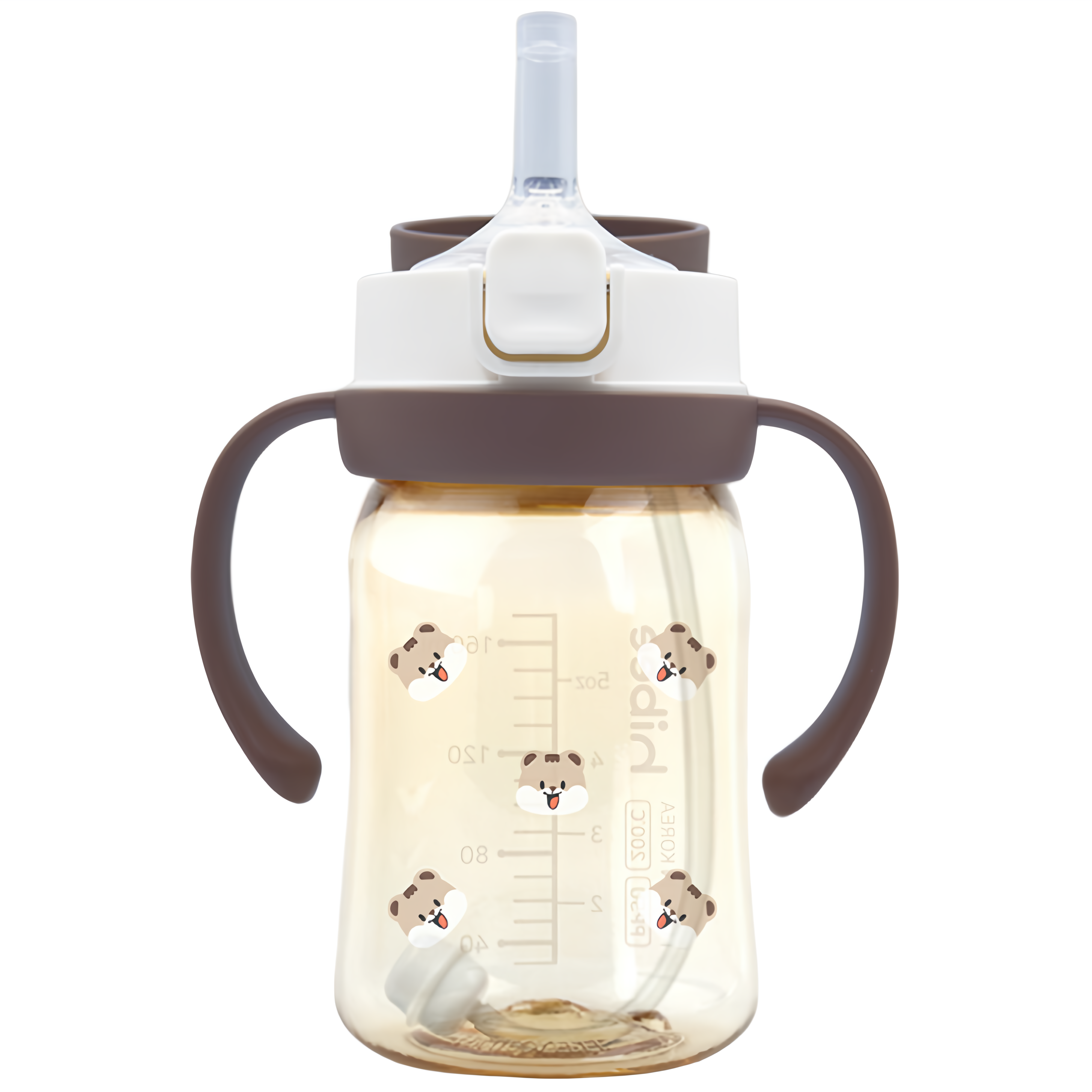 [100%국내제조]하이비 PPSU 원터치 빨대컵(빨대2종포함), 다람이초코브라운, 1개, 170ml 24,800원