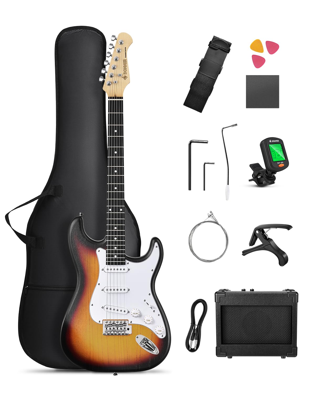 Donner 일렉트릭 기타 초보자 세트 ST 타입 SSS 픽업 39 인치 풀 사이즈  DST-80S 204,690원