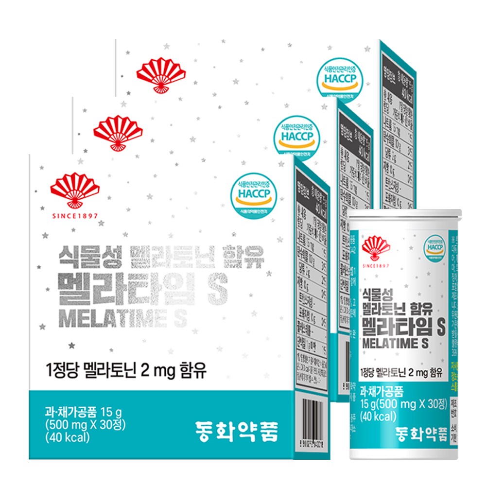 동화약품 식물성 멜라토닌 함유 멜라타임S, 30정, 3개, 현재가 35,900원