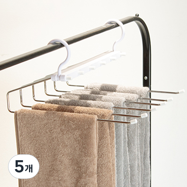 아임홈리빙 LINE 6단 접이식 스틸 바지걸이, 화이트, 5개 32,000원