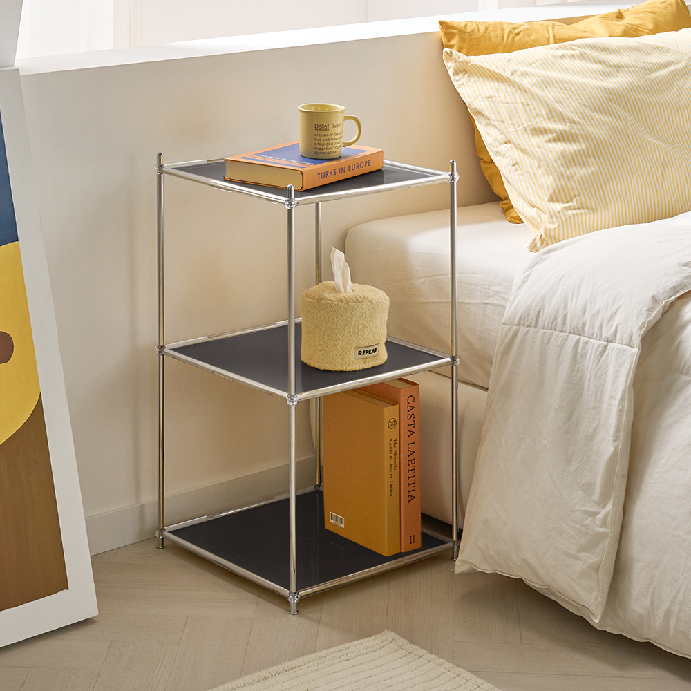 뮤레브 정사각 철제 모듈 미드센츄리 모던 사이드 테이블 선반 68,900원