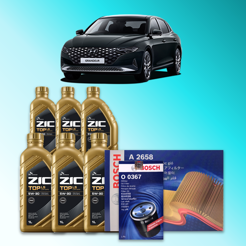더 뉴 그랜저 (IG) 2.5 가솔린 엔진오일세트 SK 지크 탑 LS 5W30 (ZIC TOP LS) 109,100원