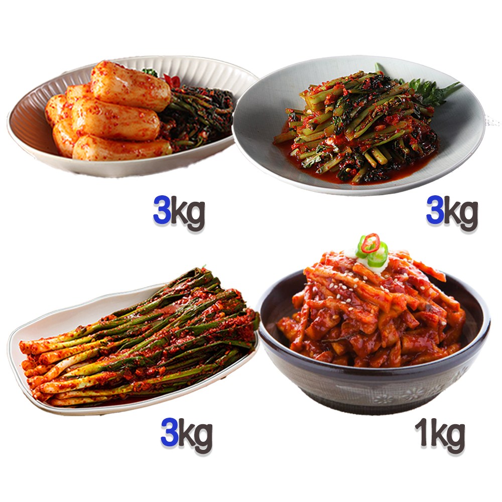 찬우물 신선김치세트 10kg (총각김치 3Kg + 열무김치 3kg + 파김치 3kg + 무말랭이무침 1kg), 1개 85,740원