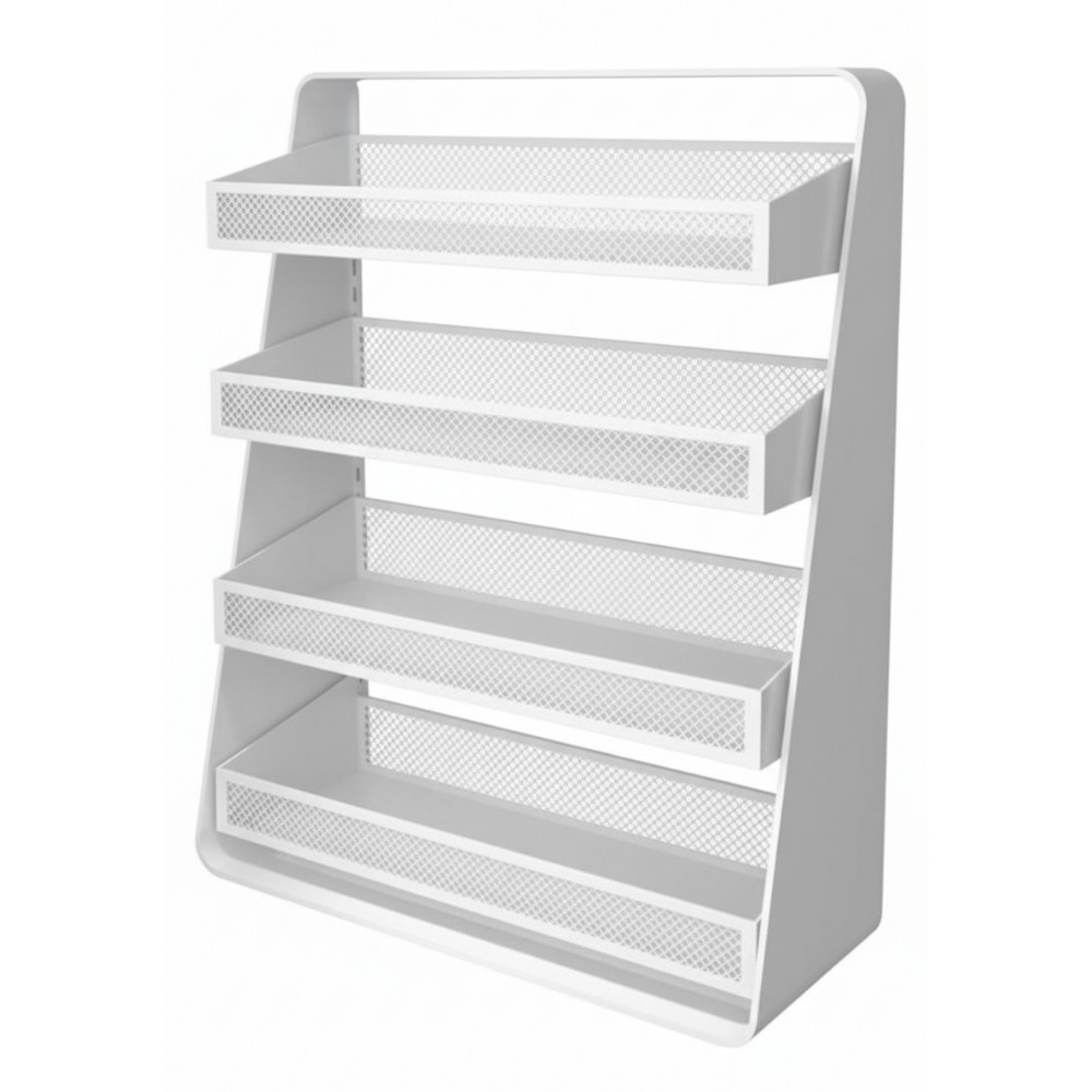 미니 펜트리 선반 철제 상품 진열대 과자 진열장 간식 편의점 PC방 키오스크 화장대 주방 약국 카운터 슈퍼 매대, 1개, 화이트 4단 76,700원