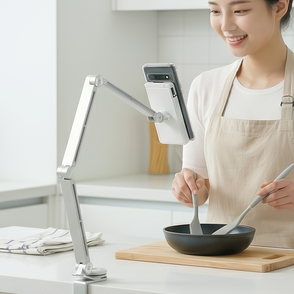 맥세이프 마그네틱 핸드폰 자바라 거치대 누워서 유튜브 침대 항공샷 수직 촬영, 실버 37,900원