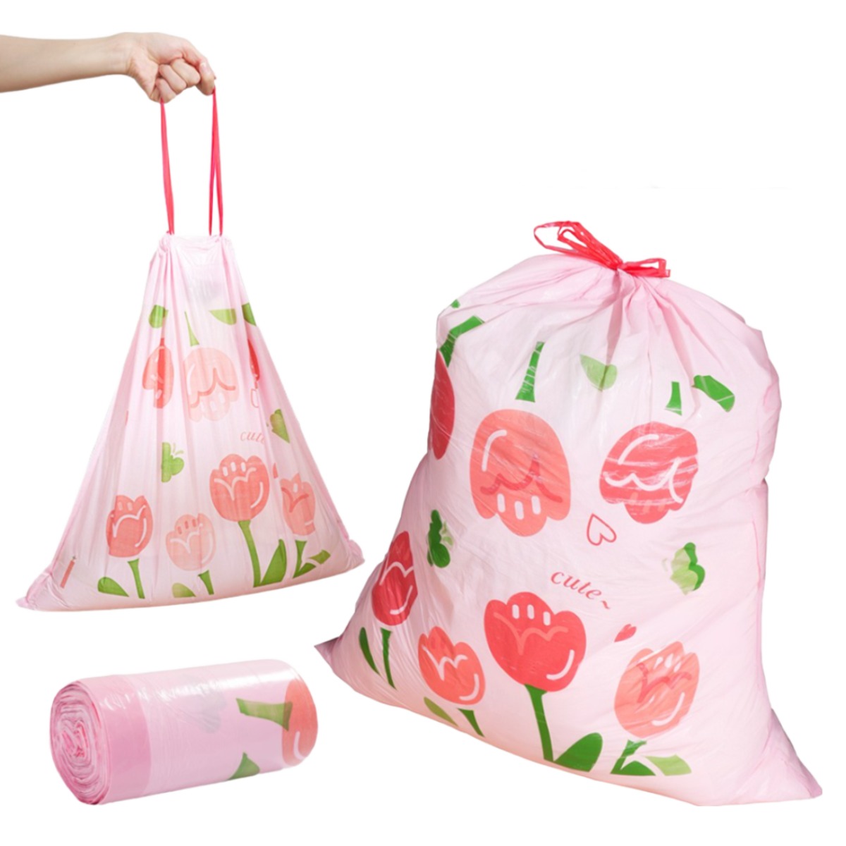 뜯지 않는 끈 일체형 쓰레기봉투 45*45cm 쓰레기봉투 20l, 50개, 20L 5,820원