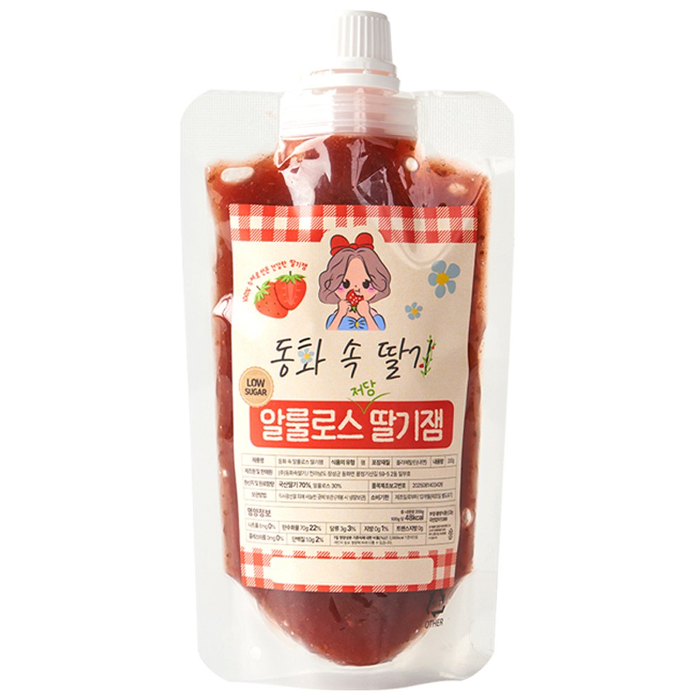 동화속딸기 무설탕 저당 저칼로리 알룰로스 딸기잼, 1개, 200g 10,480원