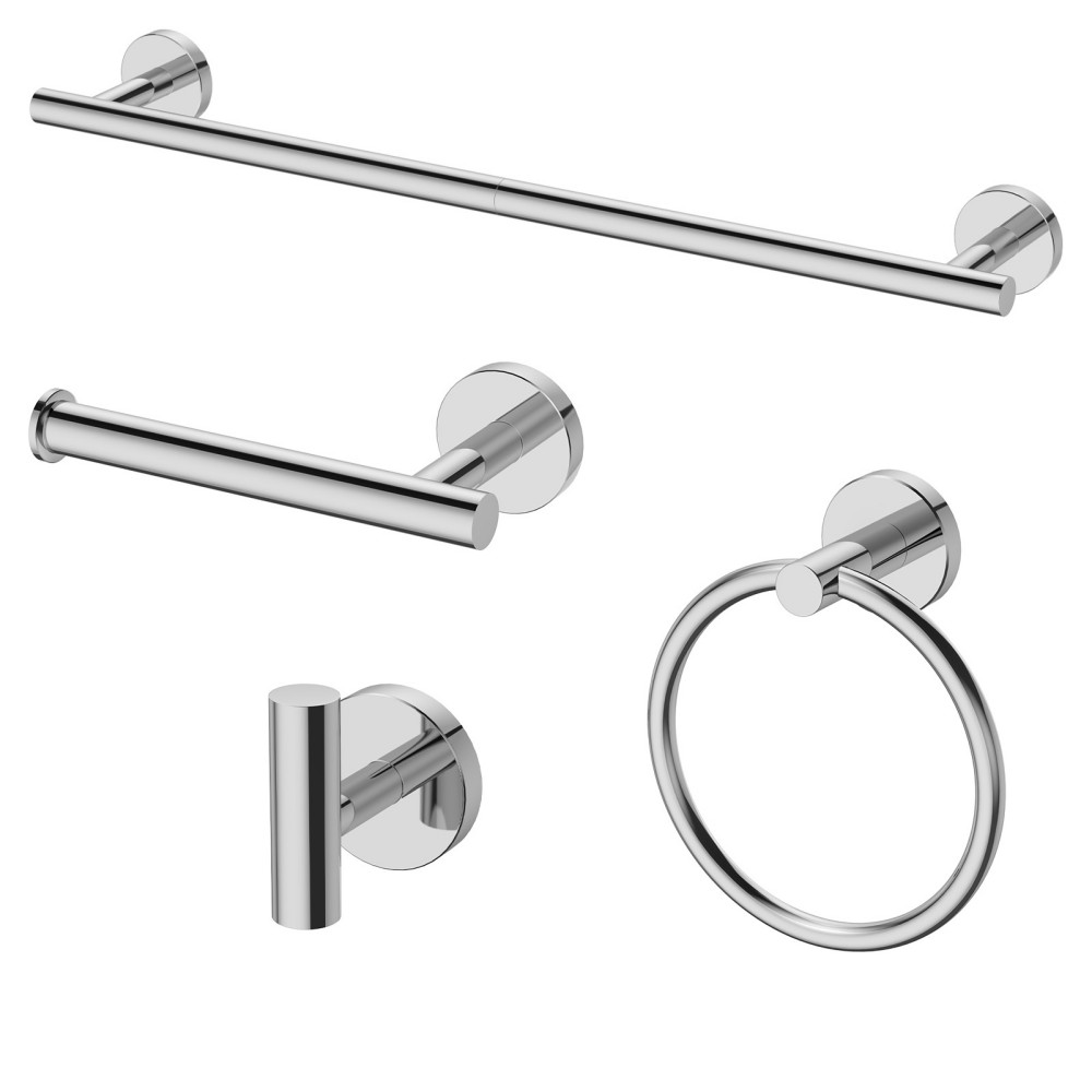 USHOWER 욕실 악세사리 세트 벽걸이형 수건걸이 타월바 SUS304 스테인리스 61cm, 4개, 은색 42,000원