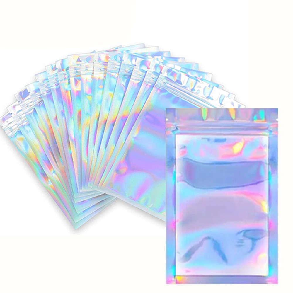MMC 반짝이는 홀로그램 지퍼백 선물 포장 답례품 악세사리 간식 소분 개별 포장 투명 OPP봉투 비닐 봉투 영롱한 반짝이 DIY 7,880원