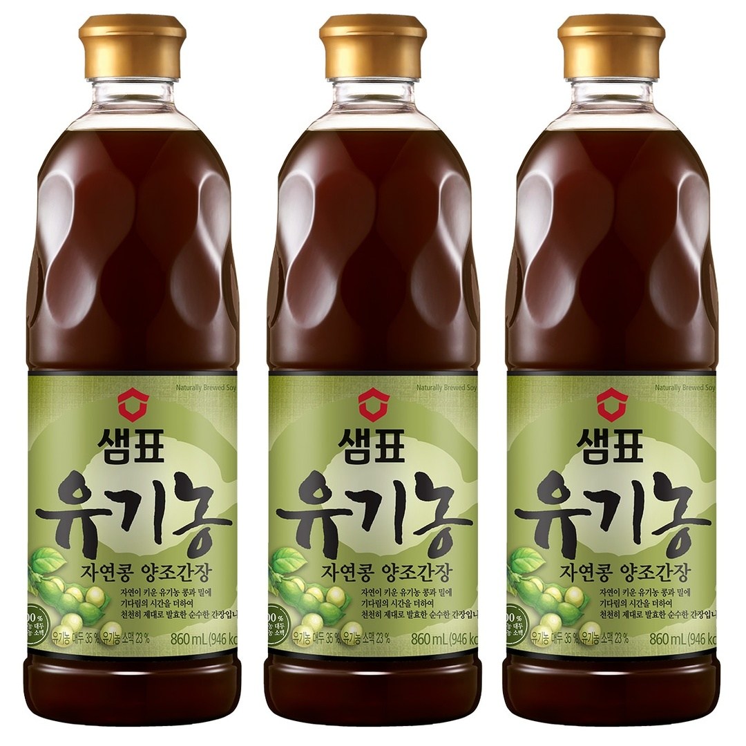 샘표 유기농 자연콩간장 860ml x 3, 3개, 860ml 32,900원