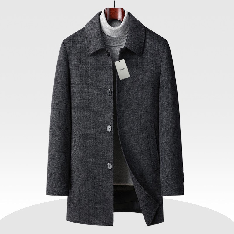 Evadia 남성 모직 코트 블레이저 카라넥 정장 울코트 아우터 체크 반코트 재킷 삼계절 89,000원