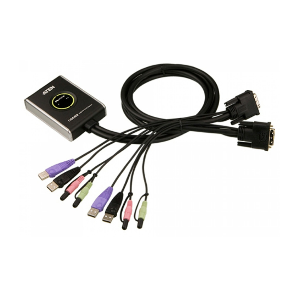 ATEN(에이텐) CS682 2-포트 USB DVI/오디오 케이블 KVM 스위치, 1개 119,000원