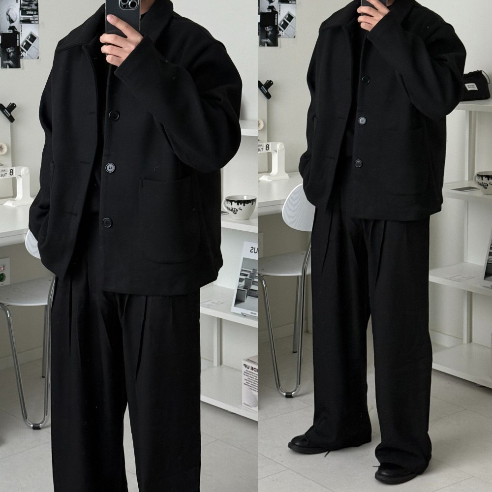 르위 데일리 카라 울 자켓 반코트 49,000원