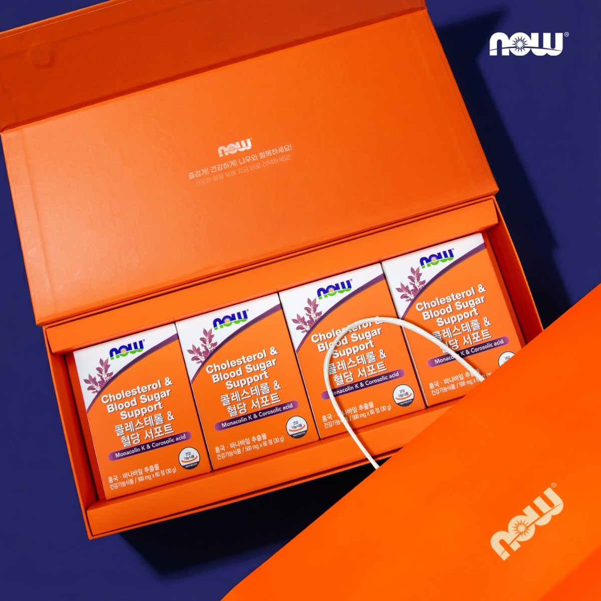 [선물박스+쇼핑백] 나우푸드 콜레스테롤 & 혈당 서포트 60정 선물세트 58,000원