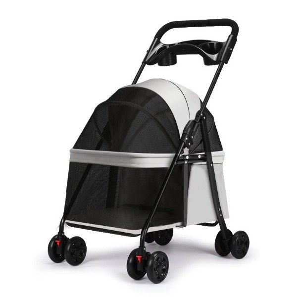 리틀보이 저상 강아지 유모차 퀵폴딩, 1개, 화이트 61,800원