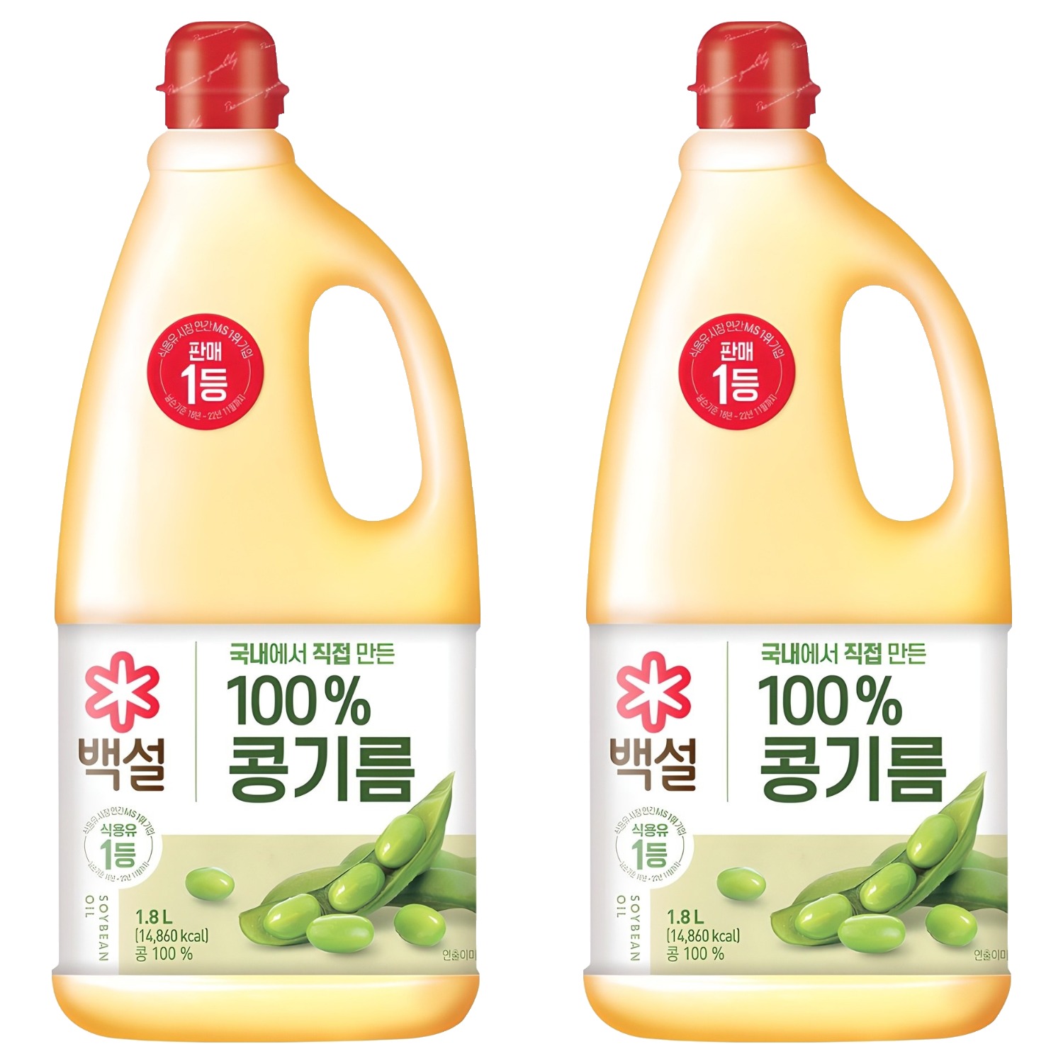 백설 콩기름, 1.8L, 2개 10,300원