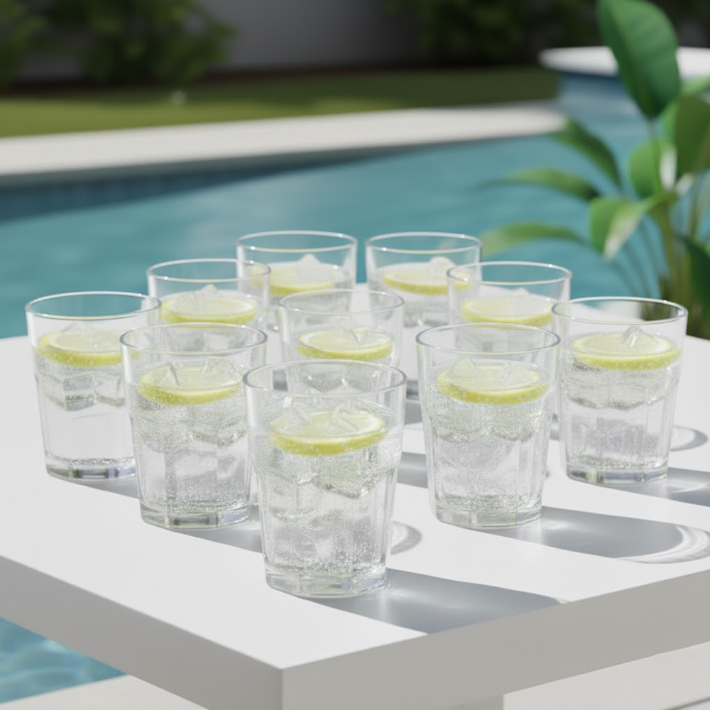 리빙메이트 온더키친 안깨지는 팔각 PC물컵 270ml, 투명, 10개 9,350원