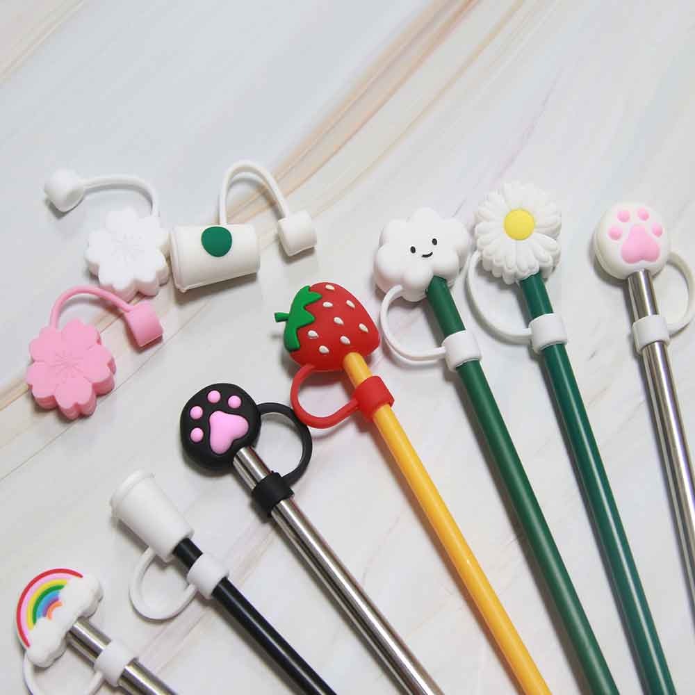 귀여운 스트로우 캡 실리콘 빨대 뚜껑 마개, 1개, 1개입 2,500원