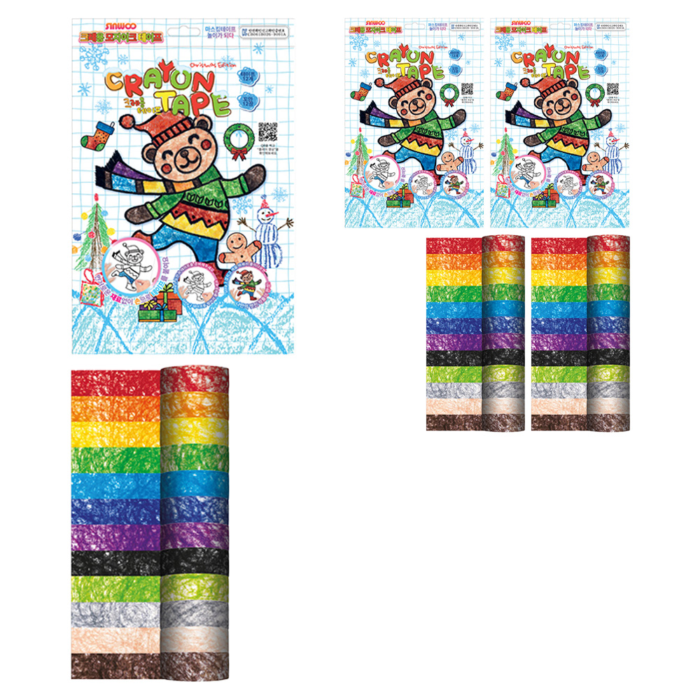 신우 모자이크 윈터 크레용 마스킹테이프 12색+도안12장 33,000원