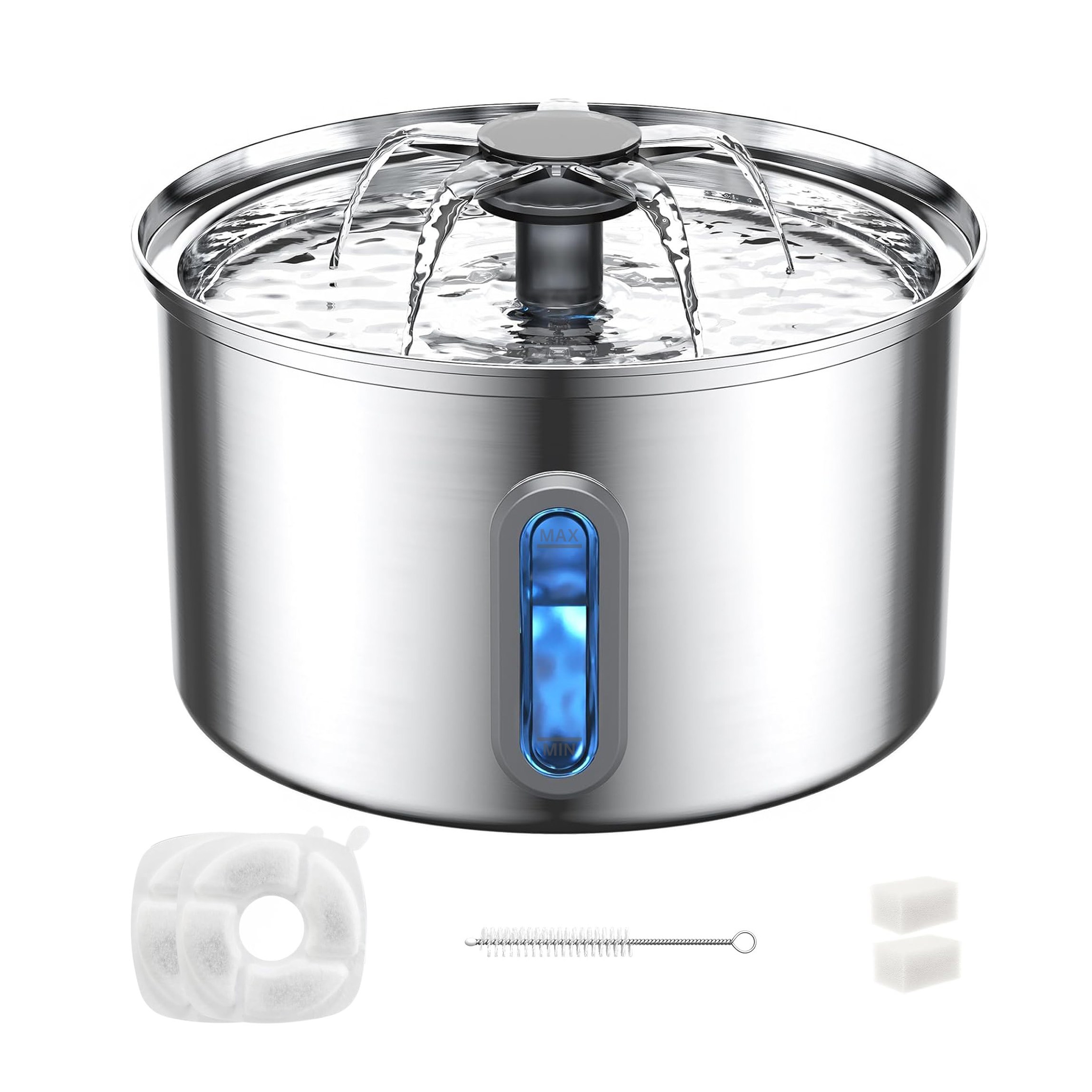 ESSENWOO 자동급수기 강아지 3.5L 고양이 정수기 SS304 식품용 스테인리스, 1개, 실버, PW-001 38,900원