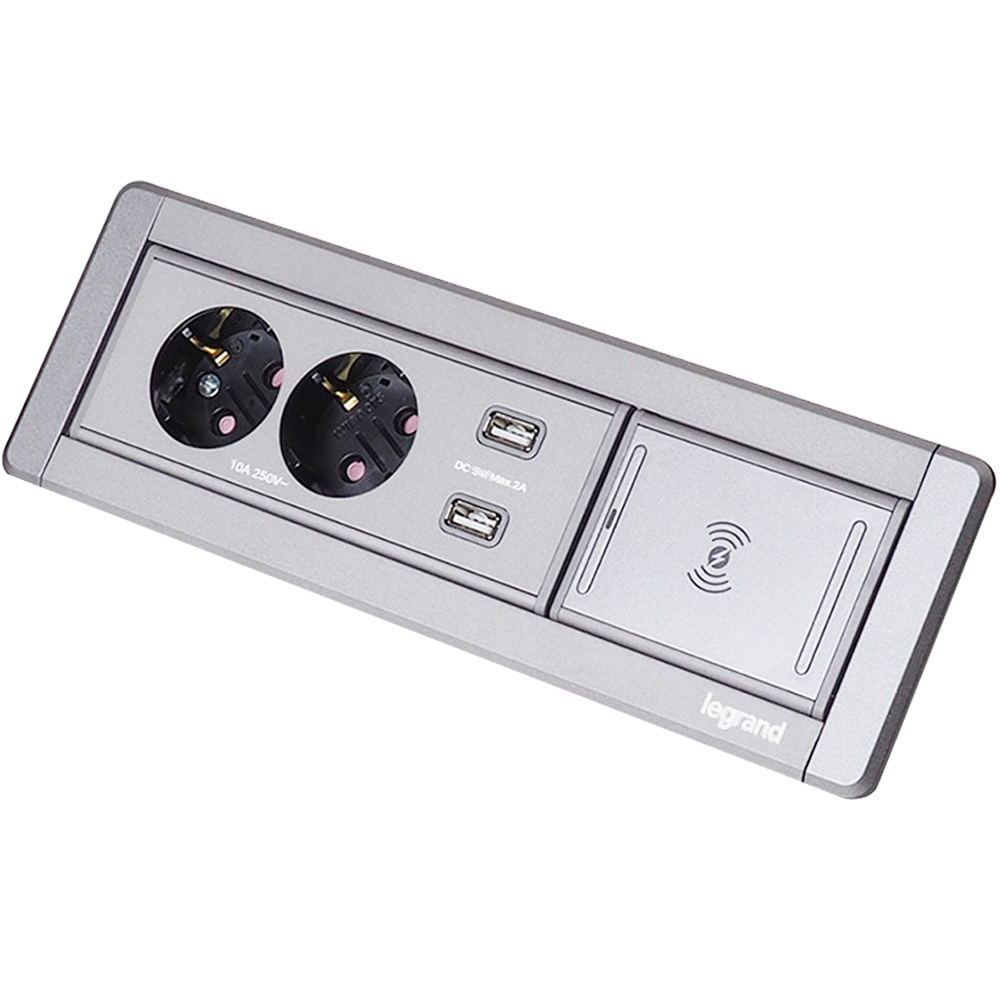 [본사정품] 르그랑 빌트인 콘센트 소프트알루) 콘센트 2구+USB(무선충전), 1개 115,000원