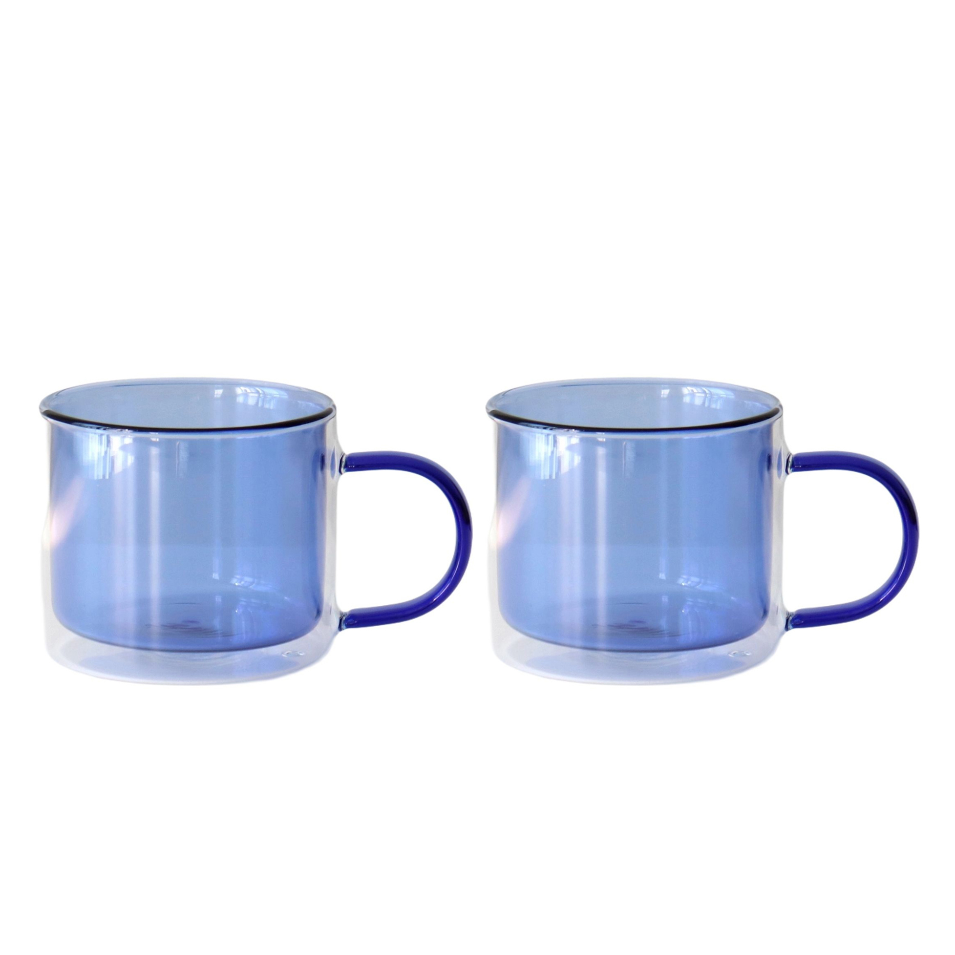 카모메키친 이리스 이중 유리 컬러 머그잔 260ml, blue, 2개 12,800원