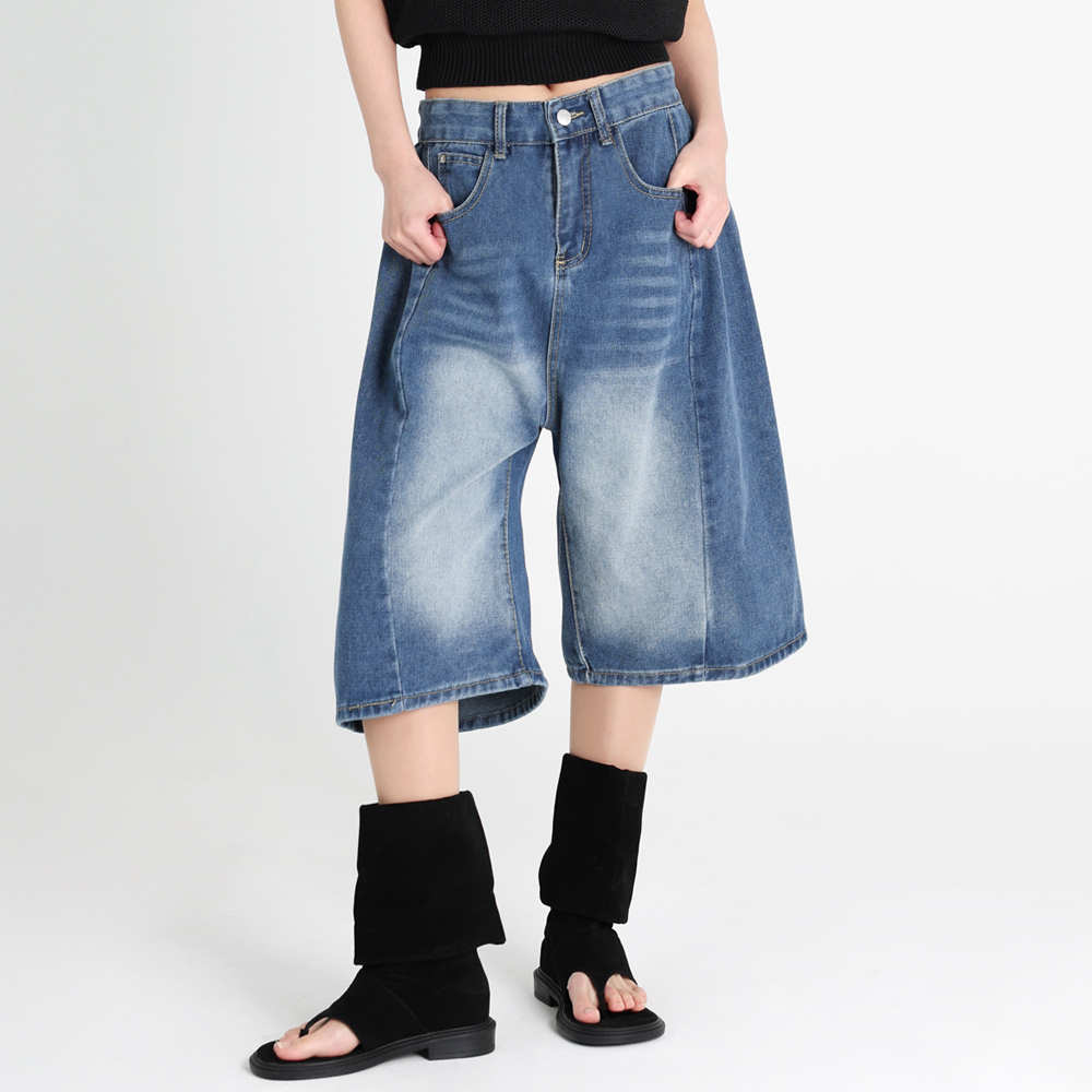 닷이프 여성용 컴포트 와이드 버뮤다 데님 팬츠 D263-0228BU 25,900원