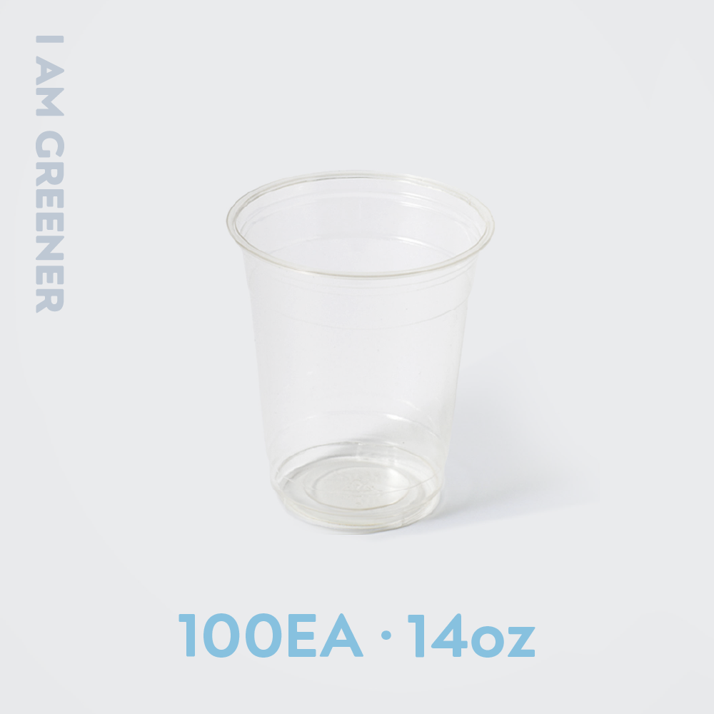 아이엠그리너 생분해성 옥수수 친환경 투명 PLA 14온스 무지 아이스컵 390ml, 2개, 390ml, 50개입 14,850원