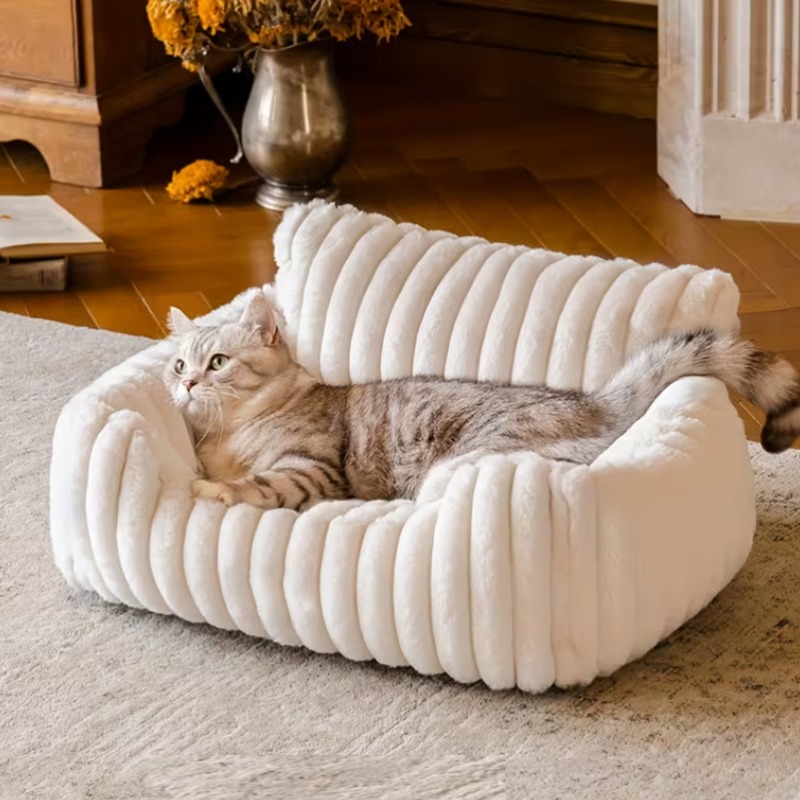 고양이 소파 스크래쳐 보호 커버 방석 펫 구름 소파 탈부착 세탁 천 라지 캣독 공용 애완동물, 1개, 흰색 26,000원