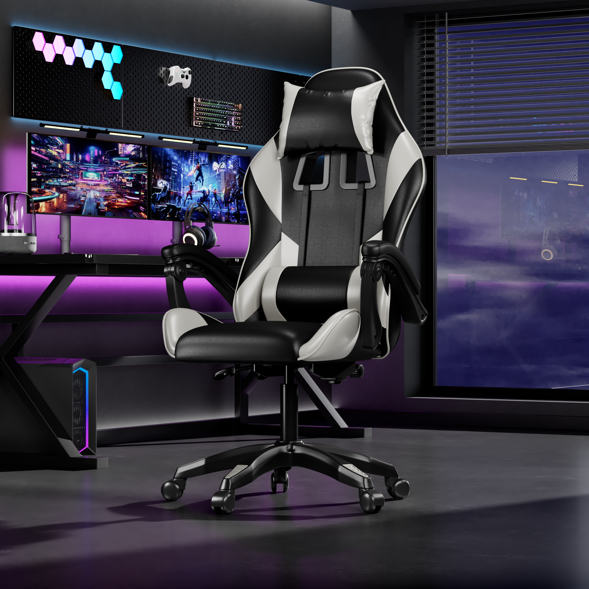 리보아 각도 높이 조절 가능 컴퓨터 게이밍 의자, 블랙 71,740원