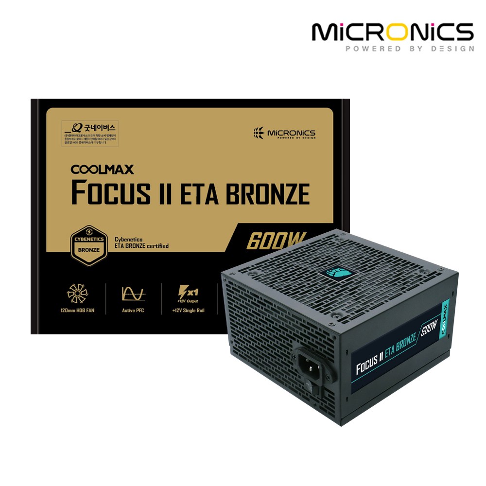 마이크로닉스 마이크로닉스 COOLMAX FOCUS II 600W ETA BRONZE 57,500원