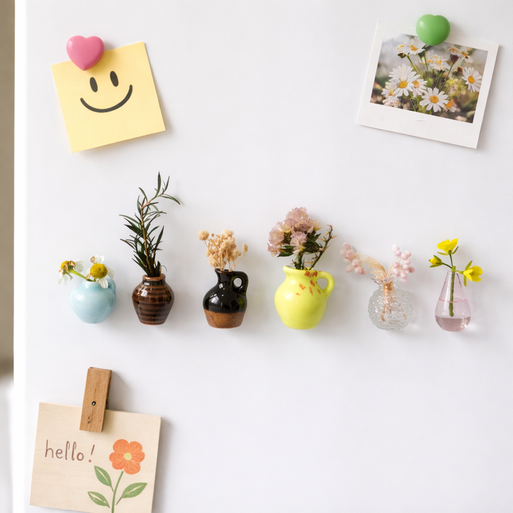 제이영스 미니 자석 꽃병 냉장고 현관문 꾸미기 6p, 혼합 18,500원