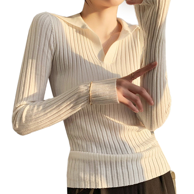 핑크셀럽 여성 골지 니트 카라 티셔츠 19,800원