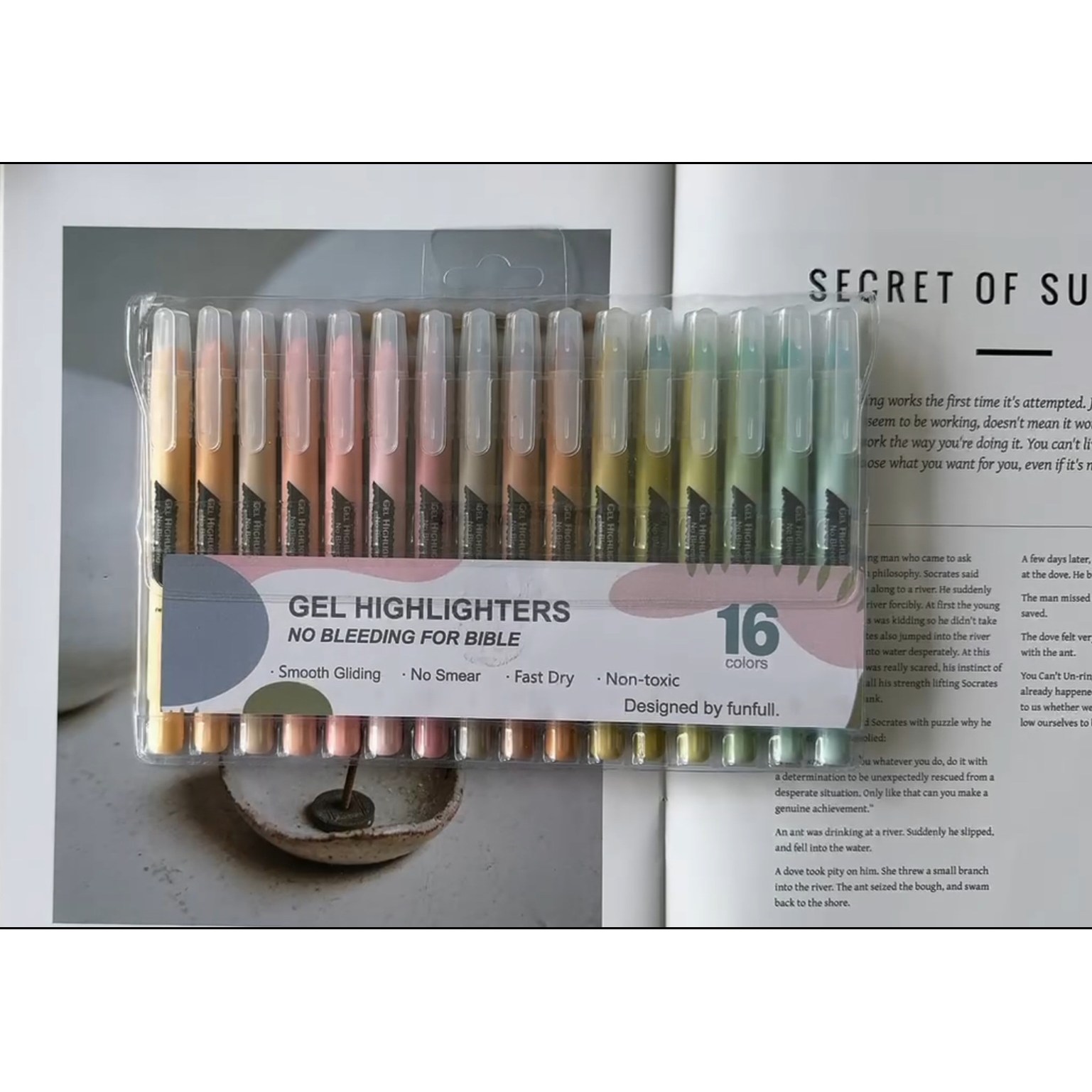 파스텔 고체 형광펜 세트, 16colors 15,900원