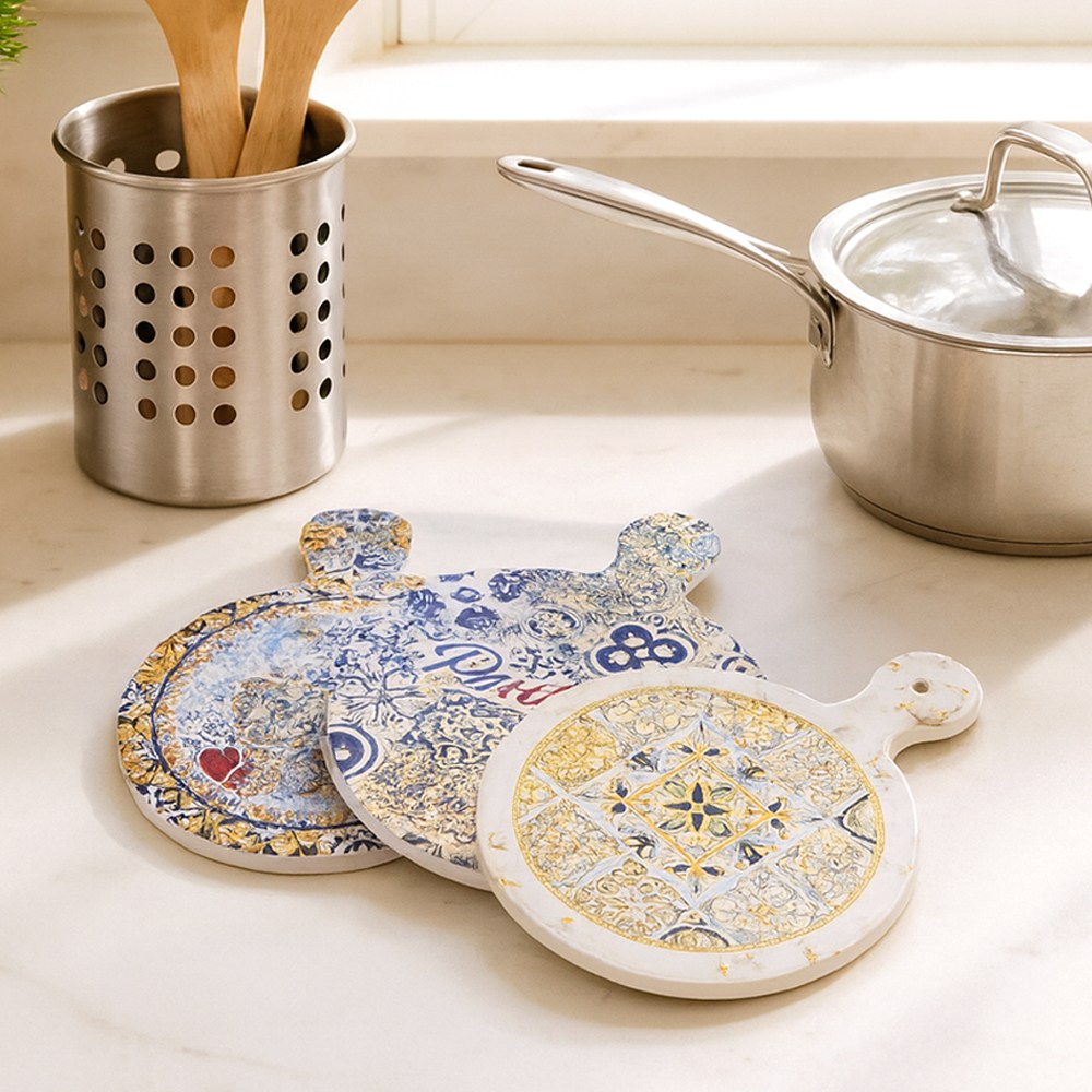 북유럽 세라믹 원형 손잡이 냄비받침 8,500원