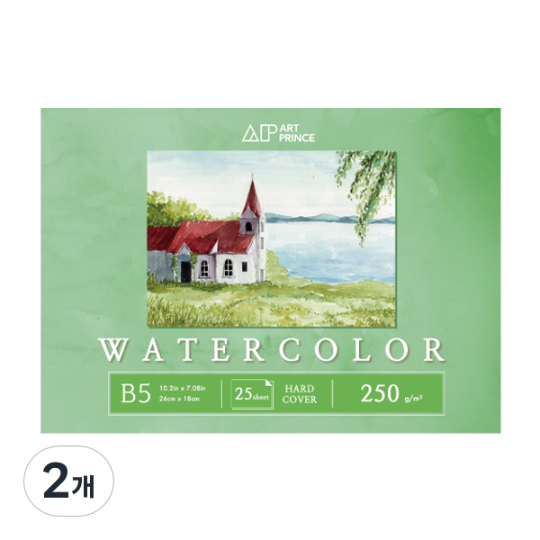 두성 아트프린스 워터컬러 수채화용 무선 스케치북 250g W09, B5, 25매, 2개 9,720원
