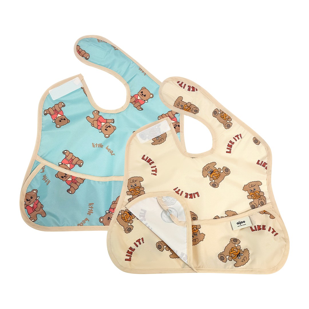 아이주 이유식턱받이 링크빕 2종 세트, 1개, 2개입, A 프레첼+리틀베어 36,900원