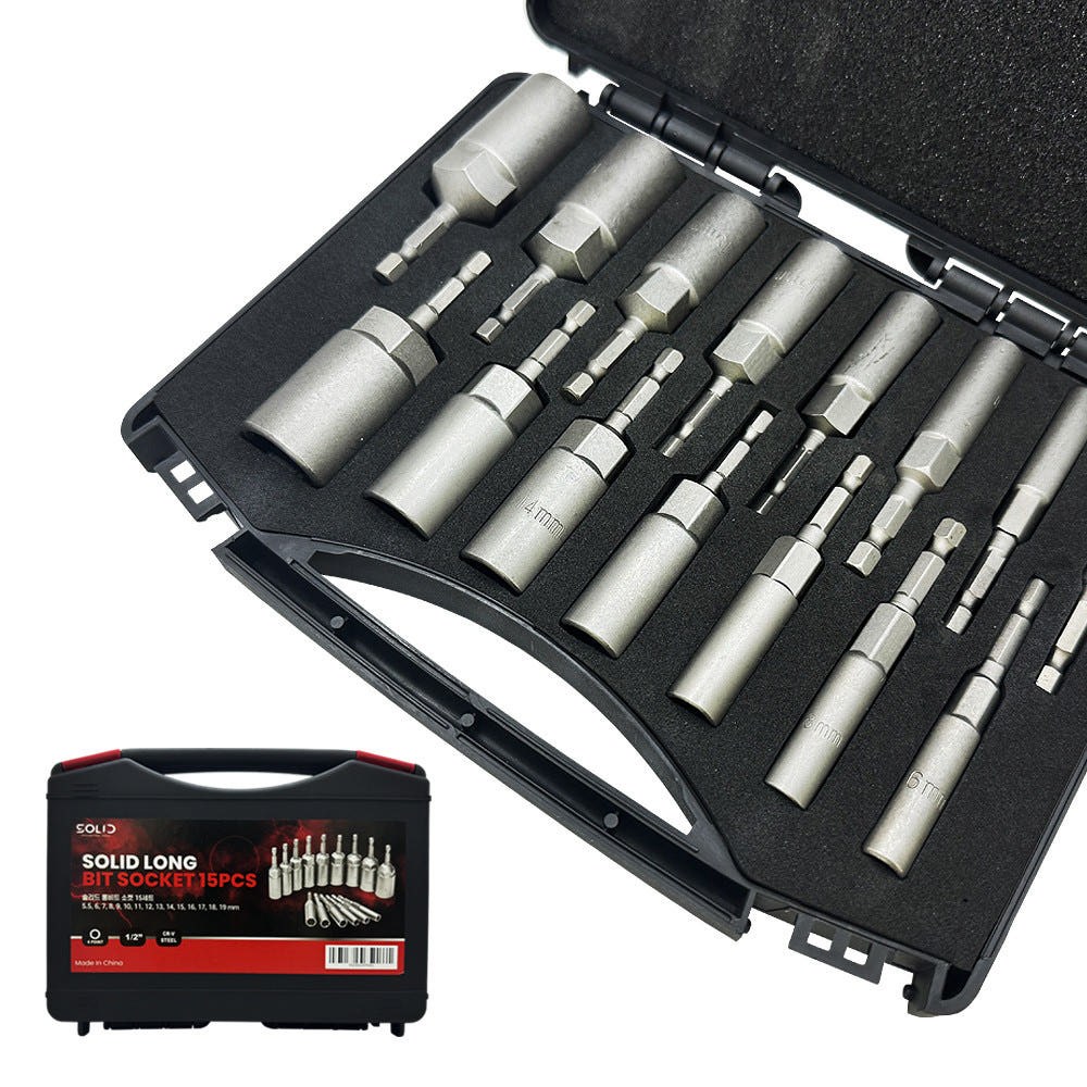 솔리드 육각 롱비트 소켓 15PCS 롱복스 임팩 세트 공구 전동드릴 드라이버 복스알 14,150원