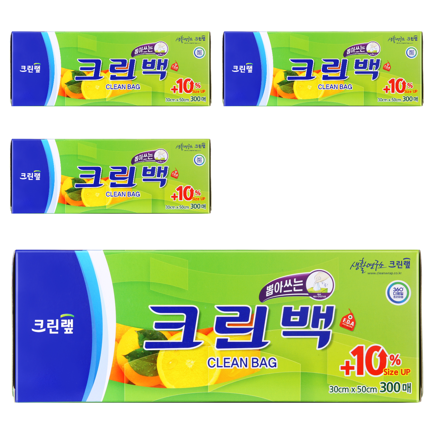 크린랩 크린백, 30 x 50 cm, 300개입, 4개 33,120원