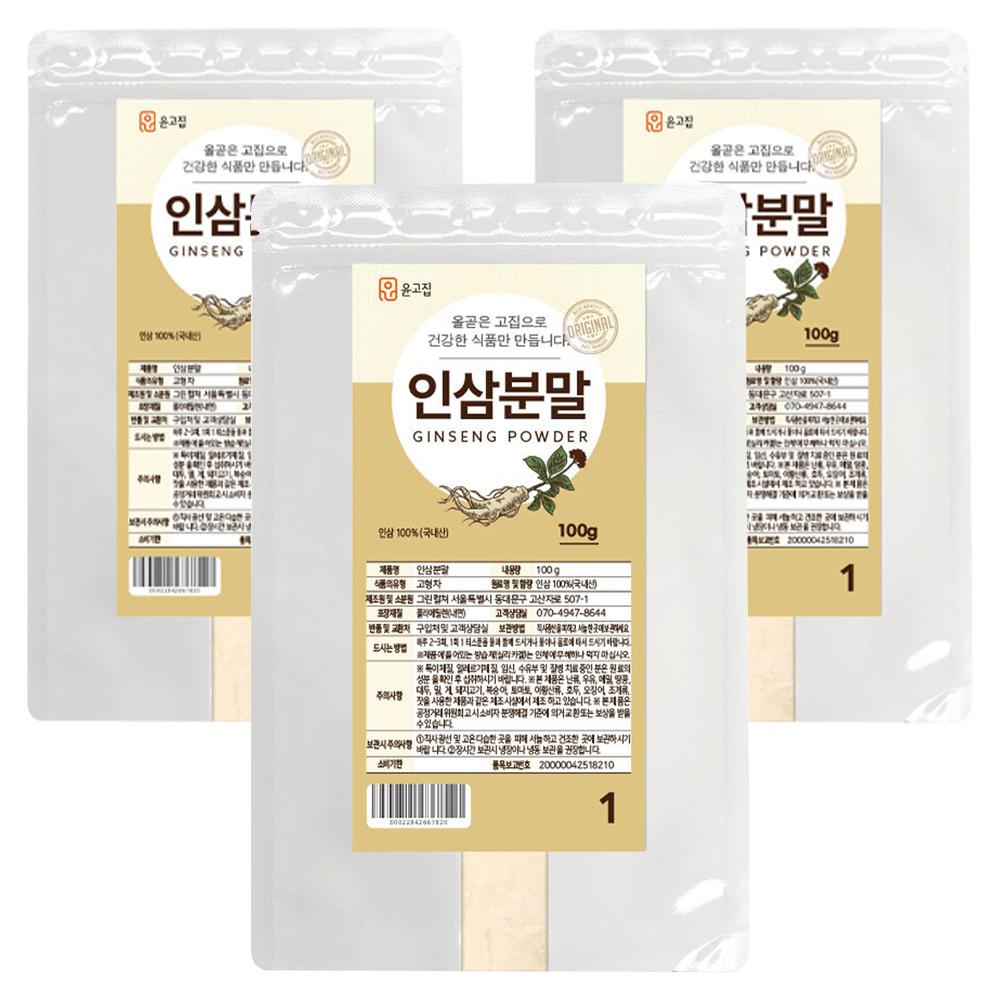 윤고집 인삼분말, 100g, 3개 57,060원