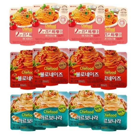 롯데푸드 쉐푸드 스파게티 3종 각 4개 즉석 파스타 28,800원