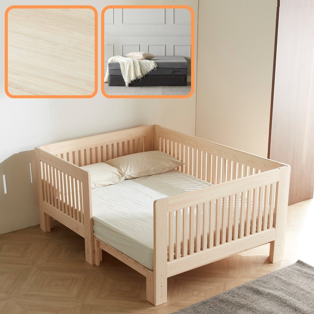 바르숲 (가드4)+힐눕 편백나무 통원목 평상형 패밀리 침대 프레임 매트리스 2,456,000원